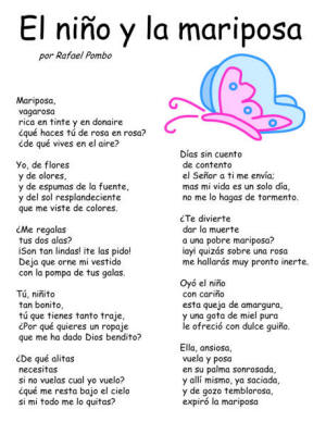 poema El niño y la mariposa