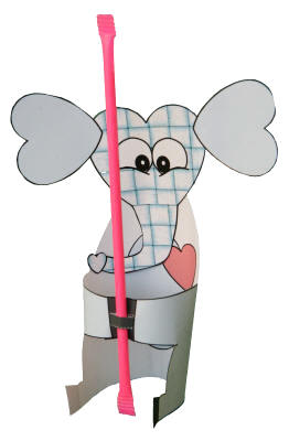 Manualidad de papel elefante con dulce