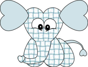 Manualidad de papel elefante de corazones