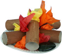 Manualidad con rollo de papel higiénico la fogata