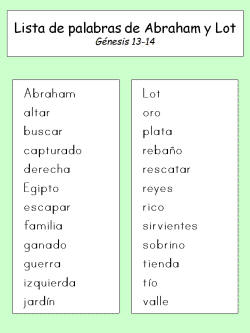 Lista de palabras Abram y Lot