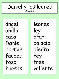 Lista de palabras Daniel y los leones