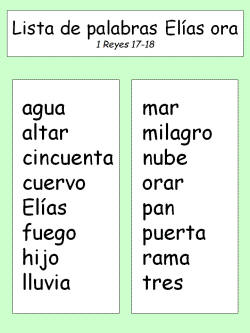 Lista de palabras Elías ora