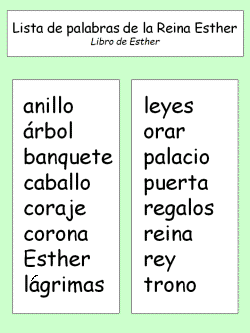 Lista de palabras de la Reina Esther