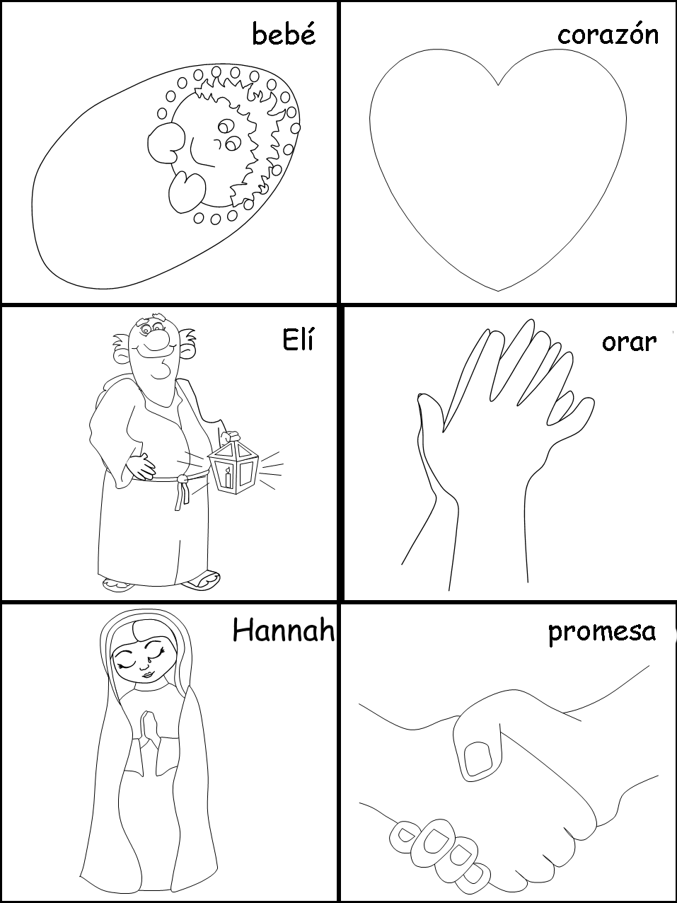 Tarjetas de secuencia de frases de la promesa de Hannah