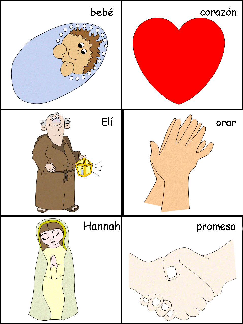 Tarjetas de secuencia de frases de la promesa de Hannah