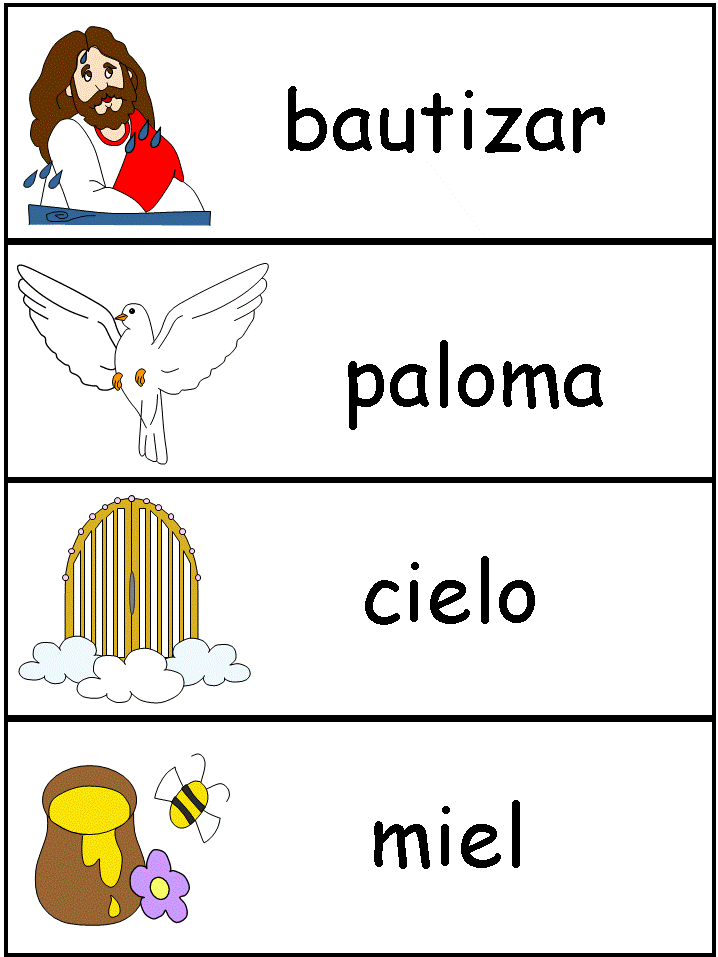 Plantillas de pared de palabras de Jesus es bautizado