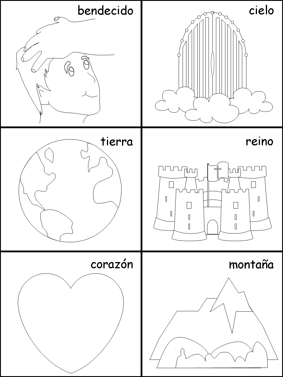 Tarjetas de secuencia de frases del Sermón de la Montaña