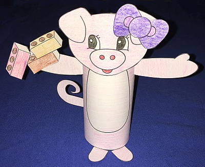 Manualidad con tubo de papel higiénico Carol la Cerdita