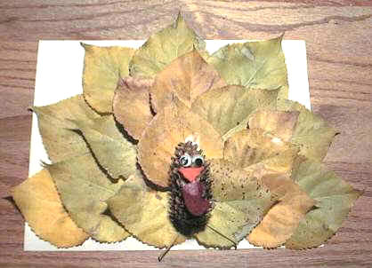 Pavo con hojas de otoño