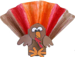 Manualidad con rollo de papel el pavo abanico