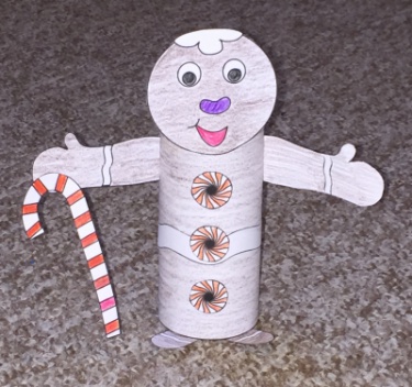 Manualidad con tubo de papel higiénico el hombre de jengibre