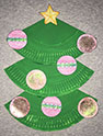Manualidad con plato de papel el árbol de navidad