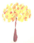 Árbol de otoño con huellas de los dedos
