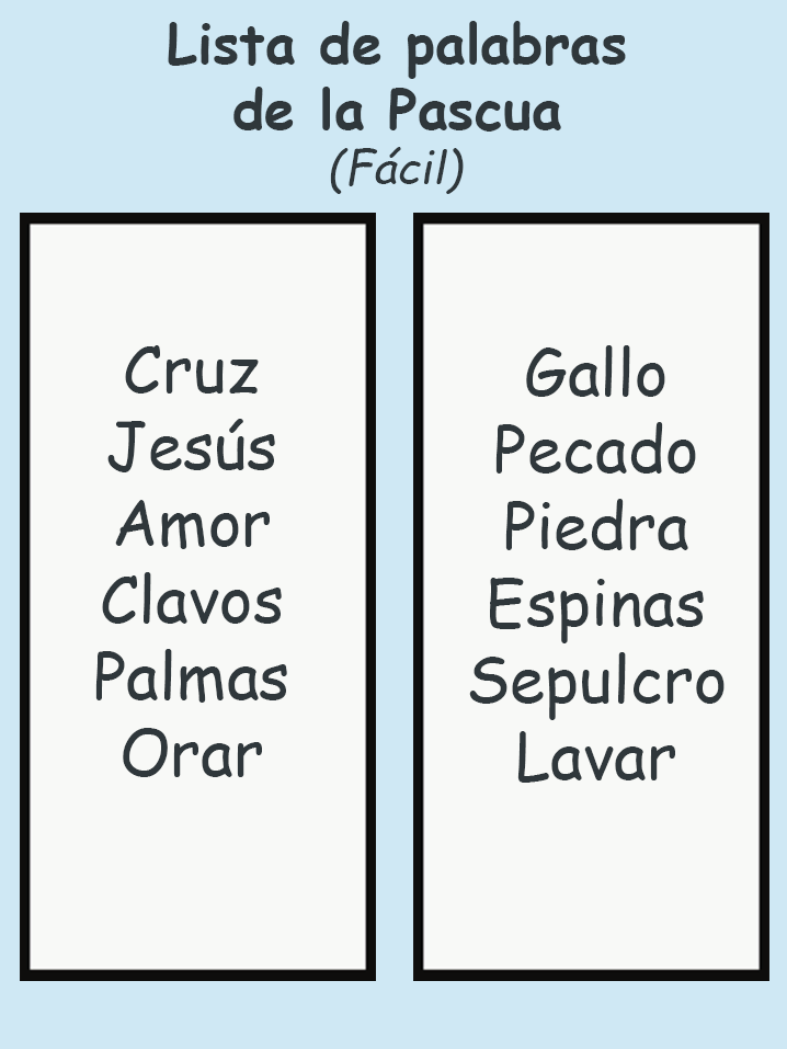 lista de palabras
