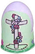 Porta huevos de Pascua con tema religioso