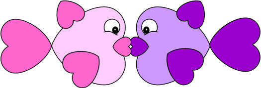 Manualidad de corazones de papel el beso de los peces