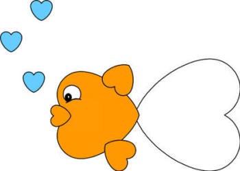 Manualidad con corazones de papel el pez