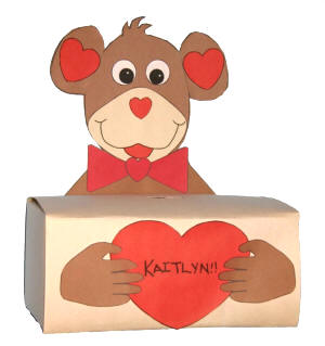 Caja de mono para tarjetas de San Valentín