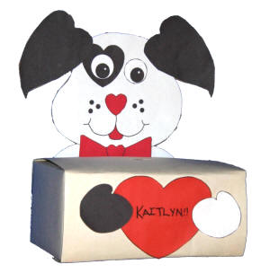 Caja de perro para tarjetas de San Valentín