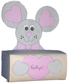 Caja de ratón para tarjetas de San Valentín