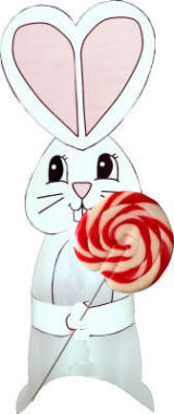 Manualidad de papel conejo con dulce