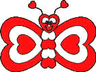 la mariposa con corazones