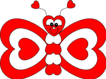 Manualidad con corazones de papel la mariposa