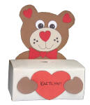 Caja de oso para tarjetas de San Valentín