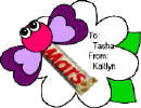 Mariposa con dulces de San Valentín