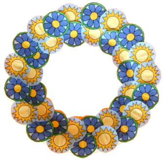 Corona de verano con plato de papel