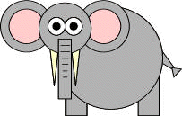 Formas de papel el elefante