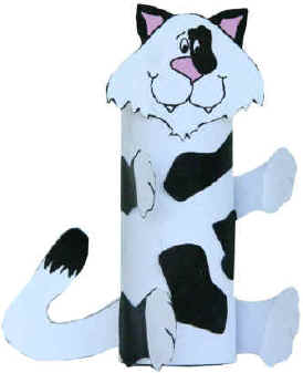 Manualidad con rollo de papel higiénico el gato