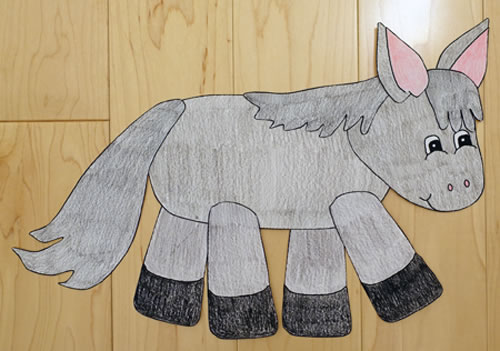 Manualidad de papel el burro