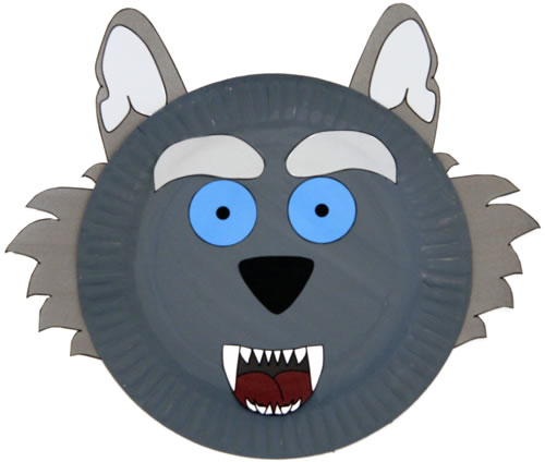 Manualidad con plato de papel el lobo