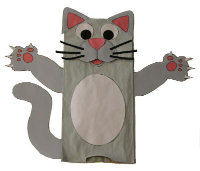 Manualidad con bolsa de papel el gato