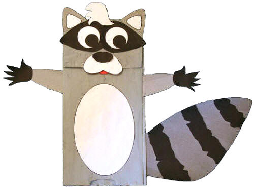 Manualidad con bolsa de papel el mapache