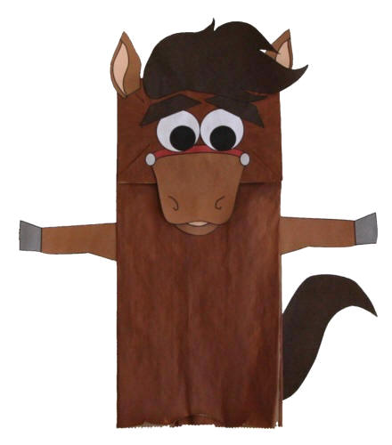 Manualidad con bolsa de papel el caballo
