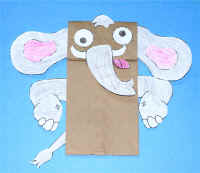Manualidad con bolsa de papel el elefante