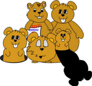 Personajes de tableros de fieltro las cinco marmotitas