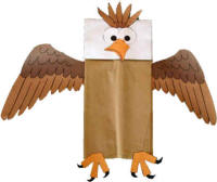 Manualidad con bolsa de papel el águila calva
