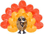 Manualidad con huellas el pavo
