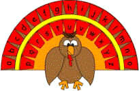Manualidad de papel el pavo con letras