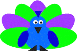 Manualidad de formas de papel el pavo real 