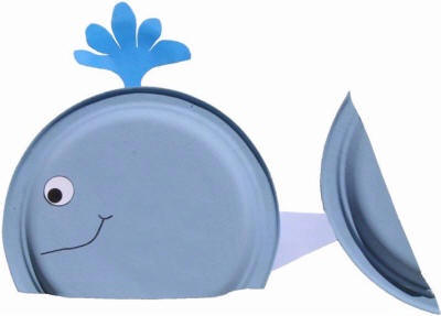 Manualidad de ballena con plato de papel