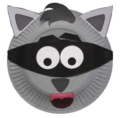 Manualidad con plato de papel - el mapache