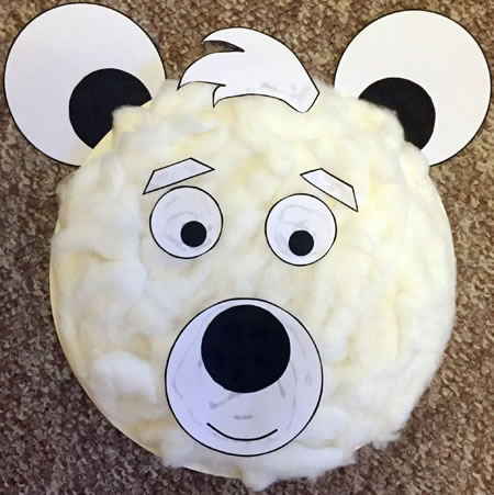 Manualidad con plato de papel el oso polar