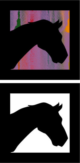 Manualidad silueta de cabeza de caballo o vitral 