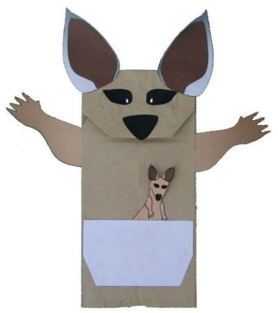 Manualidad con bolsa de papel la canguro
