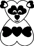 Manualidad con plato de papel el oso panda con corazones